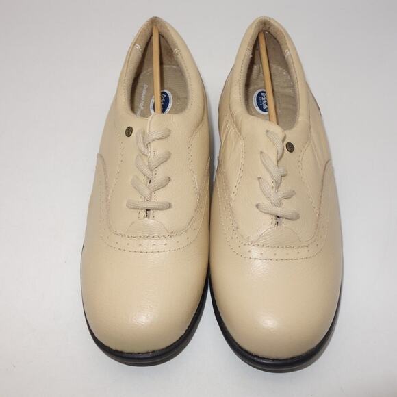 NEW Dr. Scholl's Lace Up Oxford Air Pillow Insole Leather Shoes Tan Women's 6.5 - Picture 1 of 7